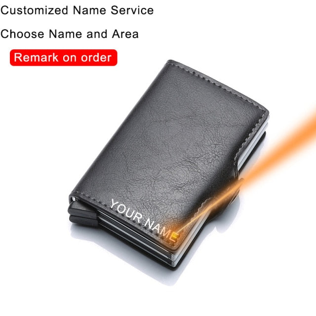 Rfid Blocking Leather And Aluminum Credit Card Holder