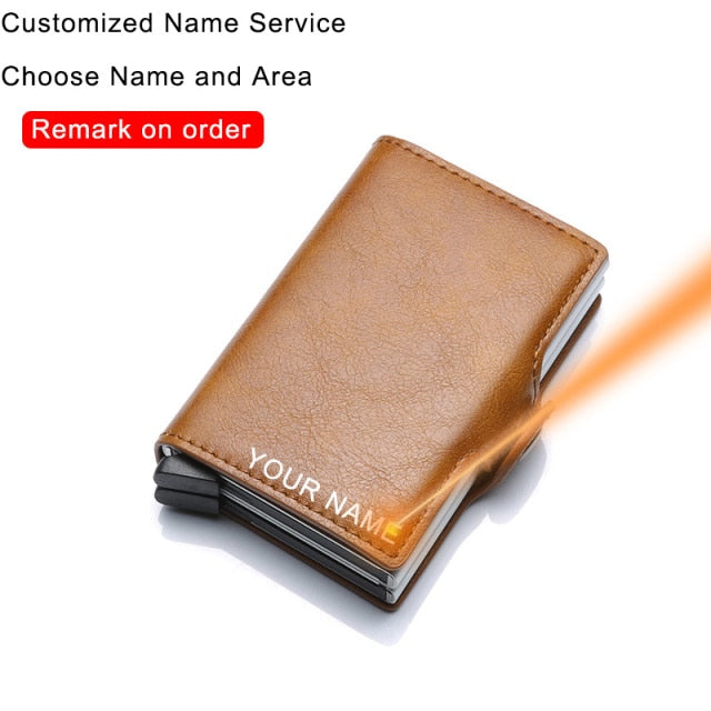 Rfid Blocking Leather And Aluminum Credit Card Holder