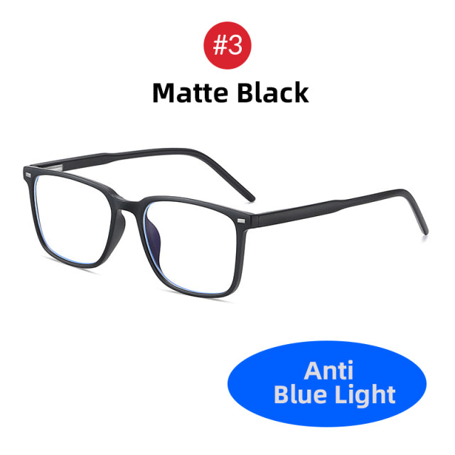 2022 Trending Blue Light Blocking Men&#39;s Glasses Gaming TR90 Matte Black Anti Ray Eyeglasses Women Transparent Fashion Eyewear