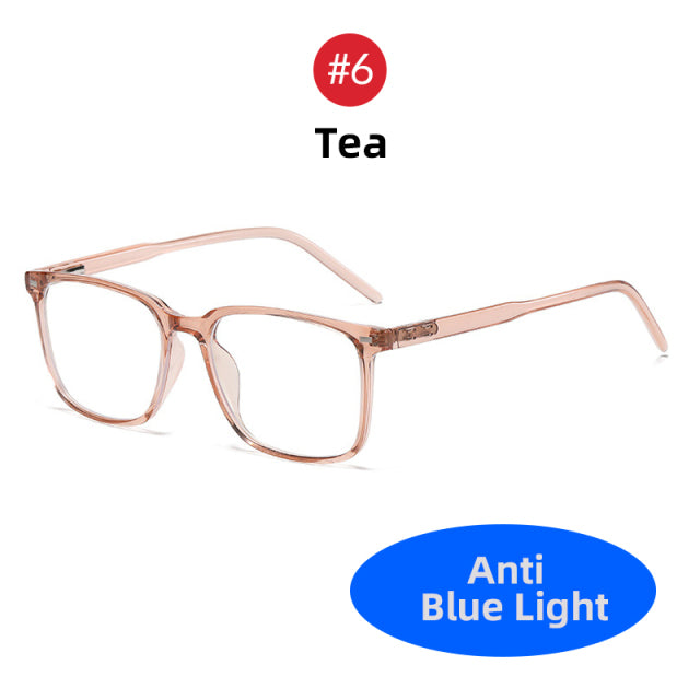 2022 Trending Blue Light Blocking Men&#39;s Glasses Gaming TR90 Matte Black Anti Ray Eyeglasses Women Transparent Fashion Eyewear