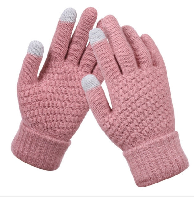 Men Women's Cashmere Knitted Winter Gloves