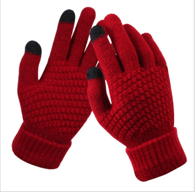 Men Women's Cashmere Knitted Winter Gloves