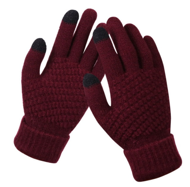 Men Women's Cashmere Knitted Winter Gloves