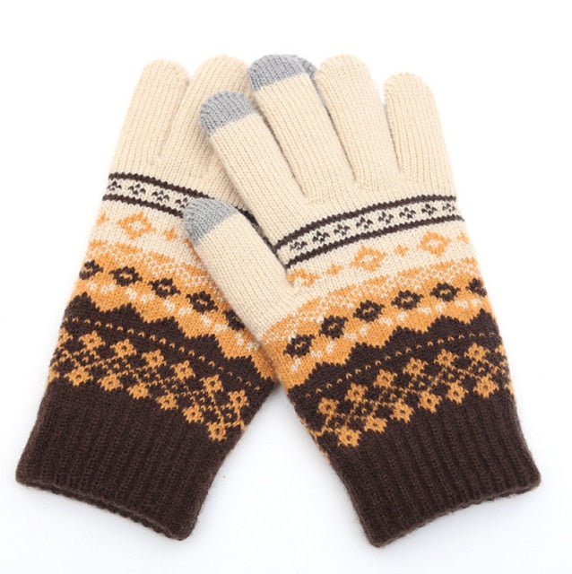 Men Women's Cashmere Knitted Winter Gloves