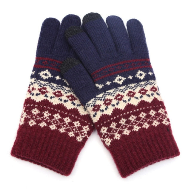 Men Women's Cashmere Knitted Winter Gloves