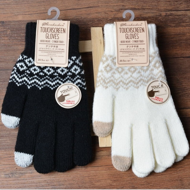 Men Women's Cashmere Knitted Winter Gloves