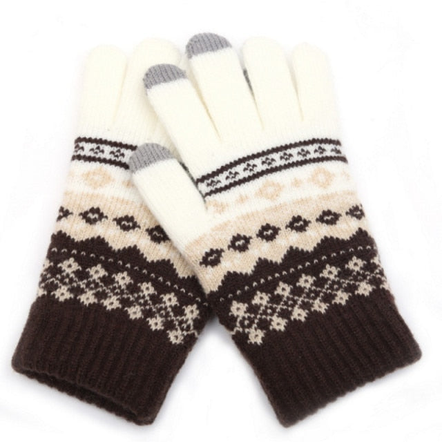 Men Women's Cashmere Knitted Winter Gloves