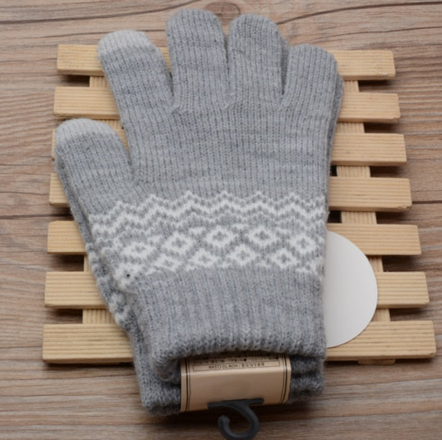 Men Women's Cashmere Knitted Winter Gloves