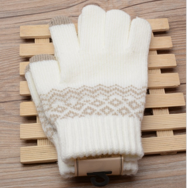 Men Women's Cashmere Knitted Winter Gloves