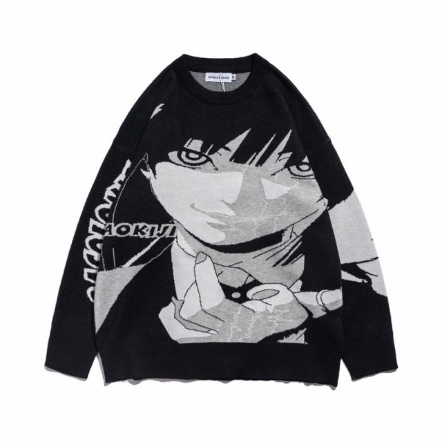 Anime Girl Knitted Sweater Pullover