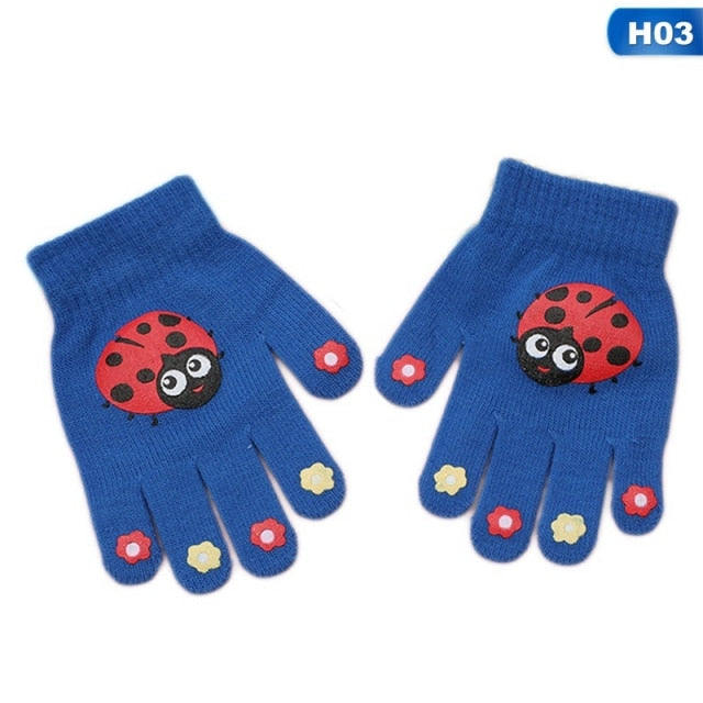 Black Short Fingerless Wool Knit Gloves for Women and Men