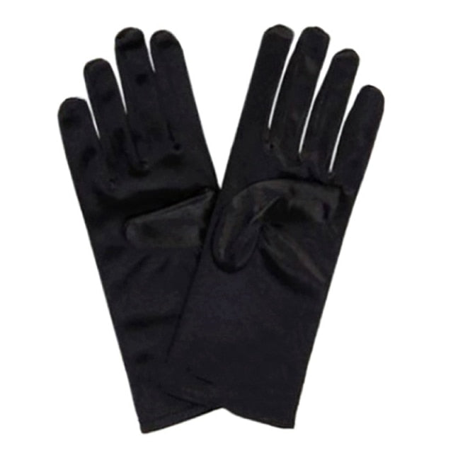 Black Short Fingerless Wool Knit Gloves for Women and Men