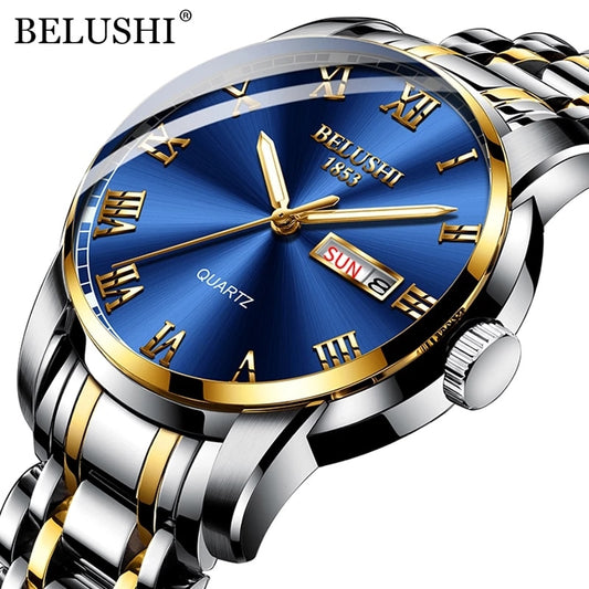 Mens Belushi Luminous Waterproof Stainless Steel Watch