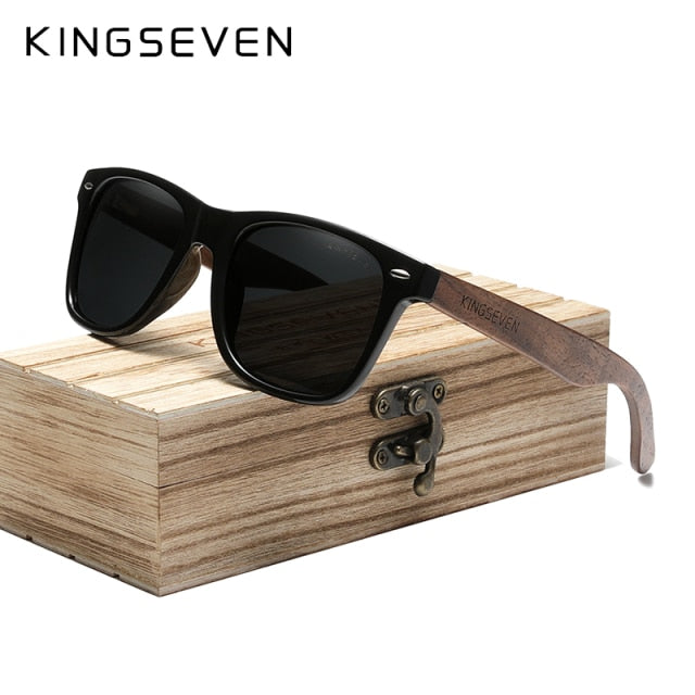 KINGSEVEN Brand 2021 Fashion Handmade Natural Wooden Sunglasses For Men Women Polarized Sun Glasses UV400 Mirror Male Eyewear