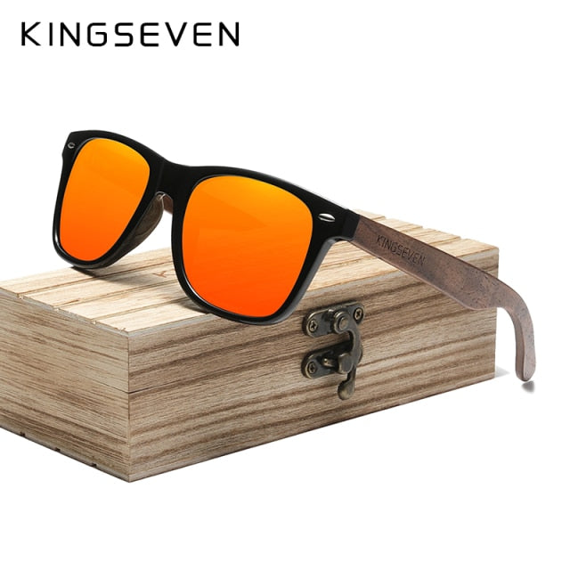 KINGSEVEN Brand 2021 Fashion Handmade Natural Wooden Sunglasses For Men Women Polarized Sun Glasses UV400 Mirror Male Eyewear