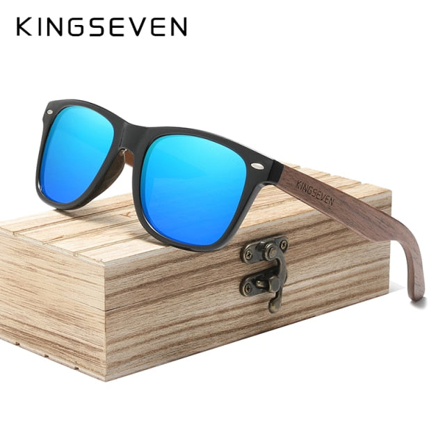 KINGSEVEN Brand 2021 Fashion Handmade Natural Wooden Sunglasses For Men Women Polarized Sun Glasses UV400 Mirror Male Eyewear