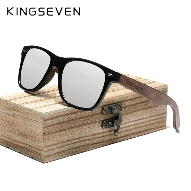 KINGSEVEN Brand 2021 Fashion Handmade Natural Wooden Sunglasses For Men Women Polarized Sun Glasses UV400 Mirror Male Eyewear