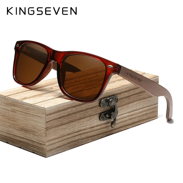 KINGSEVEN Brand 2021 Fashion Handmade Natural Wooden Sunglasses For Men Women Polarized Sun Glasses UV400 Mirror Male Eyewear