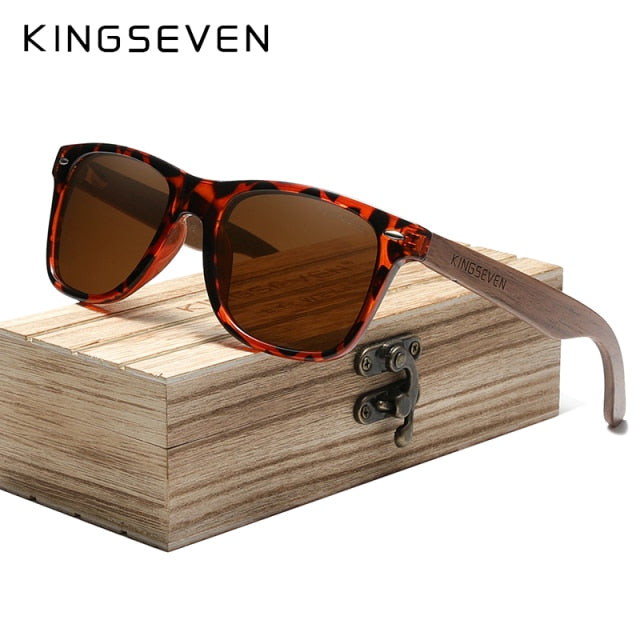 KINGSEVEN Brand 2021 Fashion Handmade Natural Wooden Sunglasses For Men Women Polarized Sun Glasses UV400 Mirror Male Eyewear