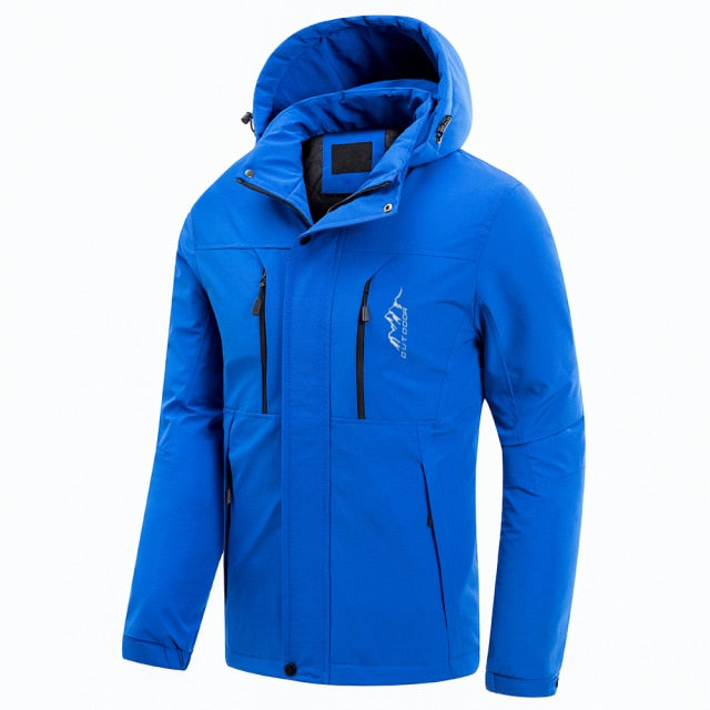 Mens Casual Hooded Jacket, Waterproof Thick Cotton