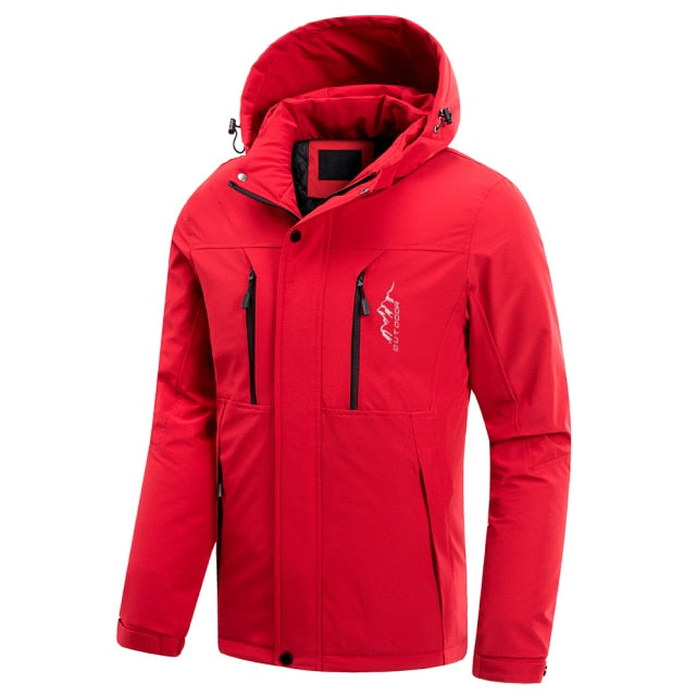 Mens Casual Hooded Jacket, Waterproof Thick Cotton