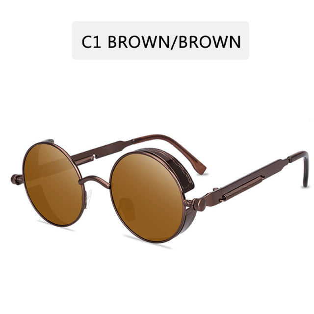 2022 Metal Steampunk Sunglasses Men Women Fashion Round Glasses Brand Design Vintage Sun Glasses High Quality Oculos de sol