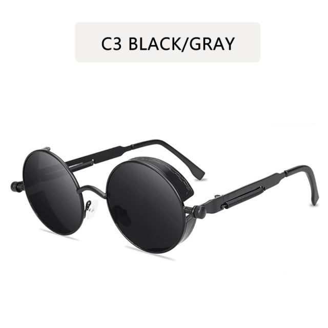 2022 Metal Steampunk Sunglasses Men Women Fashion Round Glasses Brand Design Vintage Sun Glasses High Quality Oculos de sol