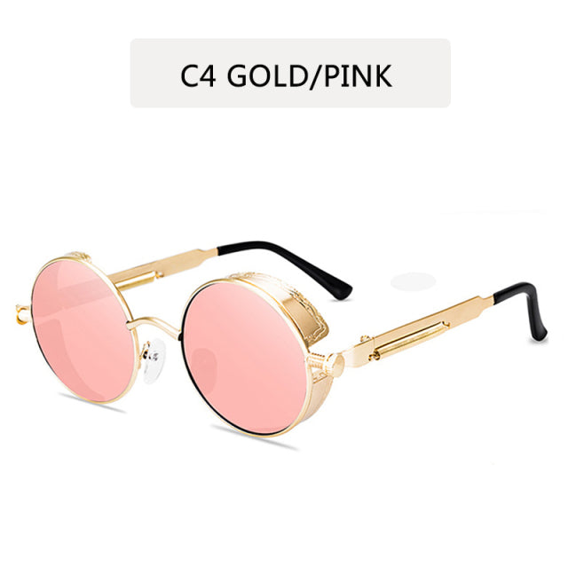 2022 Metal Steampunk Sunglasses Men Women Fashion Round Glasses Brand Design Vintage Sun Glasses High Quality Oculos de sol