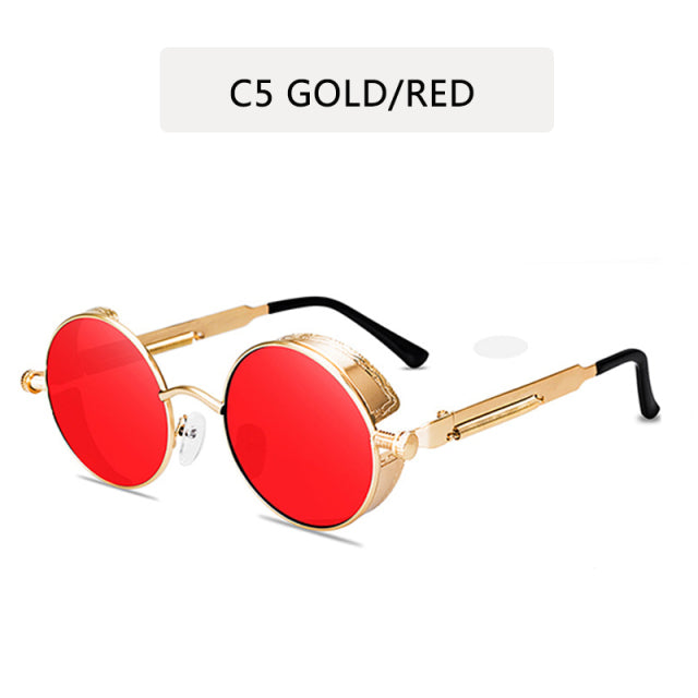 2022 Metal Steampunk Sunglasses Men Women Fashion Round Glasses Brand Design Vintage Sun Glasses High Quality Oculos de sol