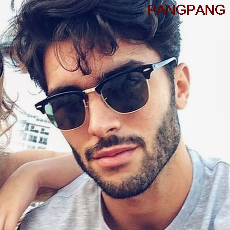 Classic Semi-Rimless Sunglasses Men&#39;s Women 2022 Square Polarized Sun glasses Men Oculos De Sol Gafas UV400 Retro Eyewear