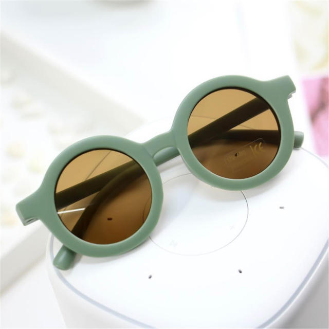 2022 New Fashion Children&#39;s Sunglasses Infant&#39;s Retro Solid Color Ultraviolet-proof Round Convenience Glasses Eyeglass For Kids